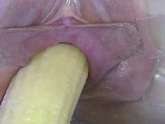 Wide Open Cocked Pussy Mechanically Fucked From Very Close 1