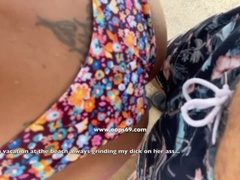 On Vacation at the Beach Grinding my Dick on Step's Mom Big Ass