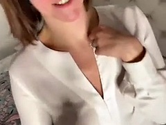 Amateur, Beauté, Brunette brune, Mignonne, Solo, Adolescente, Jouets, Webcam