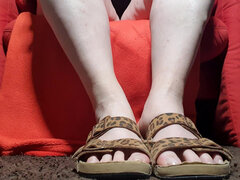 Splash on My Feet in the Leopard-print Slippers