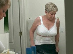 Strip poker with step-grandmother leads to unexpected pleasure