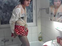 Amatoriale, Lingerie, Masturbazione, Matura, Donna con pene, Solo