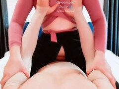 18, 아마추어, 큰 엉덩이, 크림파이, 사정 샷, 집에서 만든, 팬티들, 스타킹