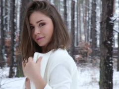 귀여운, 엉덩이, 부츠, 야외의, 부어있는 듯한 젖꼭지, 보지, 혼자, 스타킹