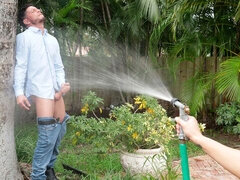 Grote lul, Grote mammen, Pijpbeurt, Hondjeshouding, Natuurlijke tieten, Roodharige vrouw, Mager, Tiener