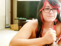 Teen blowjob swallow, hard sucking swallow, geek blowjob