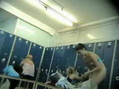 Candid voyeur changing room video from the swimming pool
