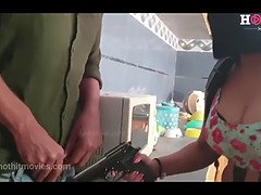 Tetas grandes, Madura, Pareja, Indio, Besar, Cocina, Amante, Desnudo