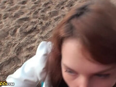 Praia, Masturbação, Ao ar livre cartaz de rua outdoor, Meia calça, Público