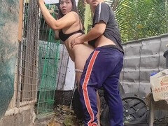 Pinay milf cheats for a public romp at the farm and gets it on in the restroom with a friend's spouse