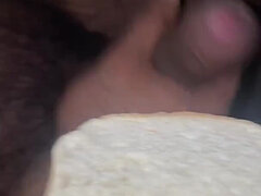 Fucking and Giving Cum to My Bitch to Eat with Bread