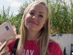 Nip Slip Payday - blonde Sicilia in outdoor POV reality adventure