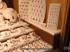 Cash-hungry teen agrees to do a POV blowjob for jewelry shop money