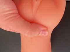 Sex toy pussy fucking and big cumshot on pussy.