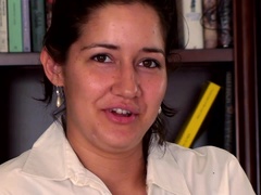 Isabel strips out of those office clothes