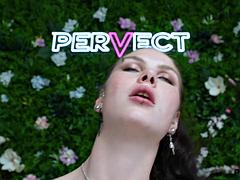 PERVECT Sacha Carina fingers her lushy pussy