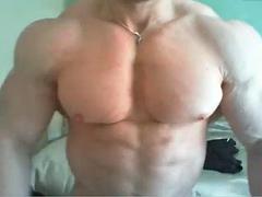 British Bodybuilder flex and show off his muscle