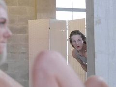 Blondynka, Twarzowy, Lesbijka, Lizanie, Cipka