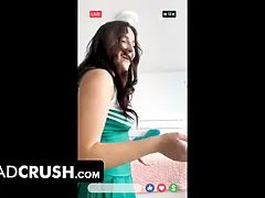 Heiagjengpike, Pappa, Dype svelg, Bakfra, Hd, Naturlige bryster, Ridning, Tenåring