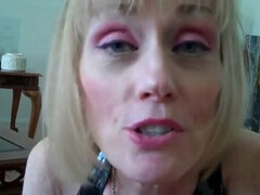 Blonde MILF Melanie Cuckolds Her Slave Husband - Amateur POV Riding & Wife Sharing