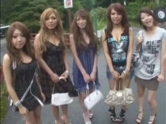 아마추어, 큰 가슴, 그룹, 일본인, 셀카