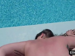 German Teen Fucked Hard by Stranger at Pool - Rough Outdoor Sex