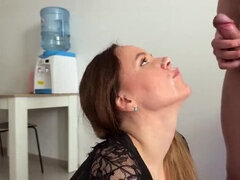 Russian Stepmom's Hot 18th Birthday Blowjob & Cumshot Bonus