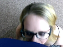 Big Tits Milf in Glasses Give Sloppy Deepthroat Gag Blowjob W/ Huge Facial - Big tits