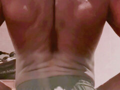 Black Muscle Upper Body Post Workout Pumped Flex Show