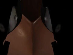 Sci-fi fuck machine! Male android fucks hard a young sexy brunette in the lab