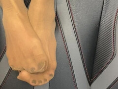 Sexy Tiny Feet in Stocking with Long Toes