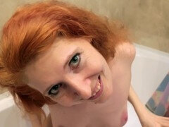 Leie, Bad, Blasen, Milf, Nackt, Rotschopf, Spielzeuge