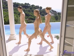 Threesome lesbian sun salutations