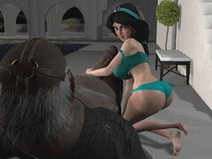 Sexy Princess Jasmine Fucked by a Giant Black Cock