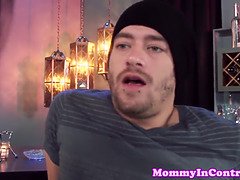 Stepmom Shay Fox gets a messy facial after jerking off and swallowing