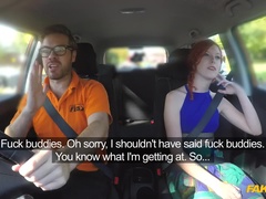 Fake Driving School (FakeHub): Instructor fucks frustrated redhead