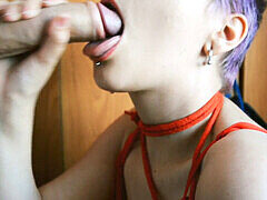 Cum in tits, piercing, dom�c�