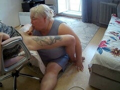 Wifey watches as stepmom Zona901 takes a deep throat and swallows the load