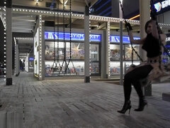 Sexy Jeny being all hot in a snowy winter day