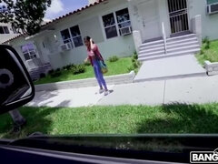 Maya Farrell: College Coed Fucks Big Cock in Bukkake Casting