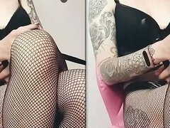 Enthousiasteling, Mooie dikke vrouwen, Vrouw, Dominante vrouw, Masturbatie, Rijpe lesbienne, Panty, Tatoeage