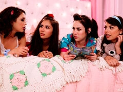 Masturbação, Grupo, Beijar, Lésbica, Masturbação, Orgia, Descascar, Adolescente