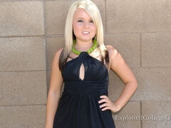 Blonde cutie Misty likes jumping on a pretty huge boner