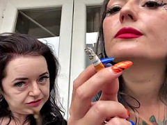 Smoking and vaping fetish with Mistress Lara and Dominatrix Nika