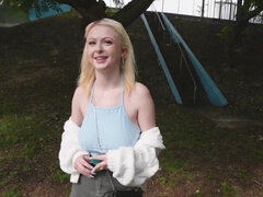 Leie, Arsch, Blondine, Schwanz, Hardcore, Öffentlich, Rasiert, Titten