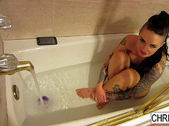 makeup apartment bath BTS With Sexy Christy Mack