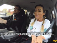 Fake Driving School - Big-Bosomed Gym Bunny Squats On One-Eyed Snake 1 - Max Deeds