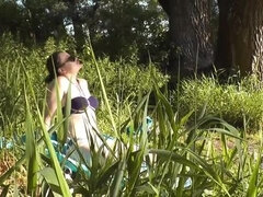 Amateur, Linda, Hembra, Desnudo, Orgasmo, Al aire libre, Tetas, Mojado