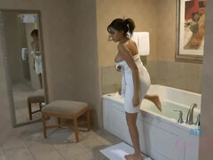Enthousiasteling, Bruinharig, Zwart, Ondergoed, Pissen, Geschoren, Douche, Roken
