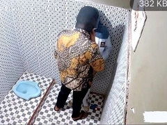 Indonesian Hijab Teacher Fucks Student in Public Toilet - Clarelia Jamsen Blowjob Viral